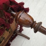 1950s, Danish armchair, furniture velour, beech wood legs.