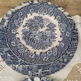 Set of 4 dinner plates and 4 dessert plates in blue English earthenware