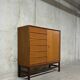 High buffet multifunctional furniture Scandinavian vintage teak from the 1960s.