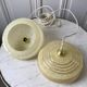 Pair of suspensions in yellow Clichy glass and golden border 40s-50s
