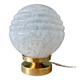 Vintage Art Deco globe table lamp in white Clichy glass