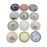 Set of 12 different hollow plates