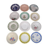 Set of 12 different hollow plates