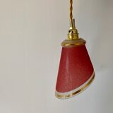 Baladeuse tulipe vintage en verre sablé rouge