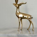 Vintage brass stag candlestick holder