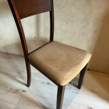 Set of 6 vintage wood and velvet chairs