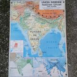 Ancienne carte MDI Inde-Union Indienne Pakistan Ceylan