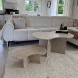 Cloud duo travertine coffee table