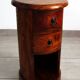 Petit meuble d'appoint circulaire ou chiffonnier en palissandre années 60, Inde
