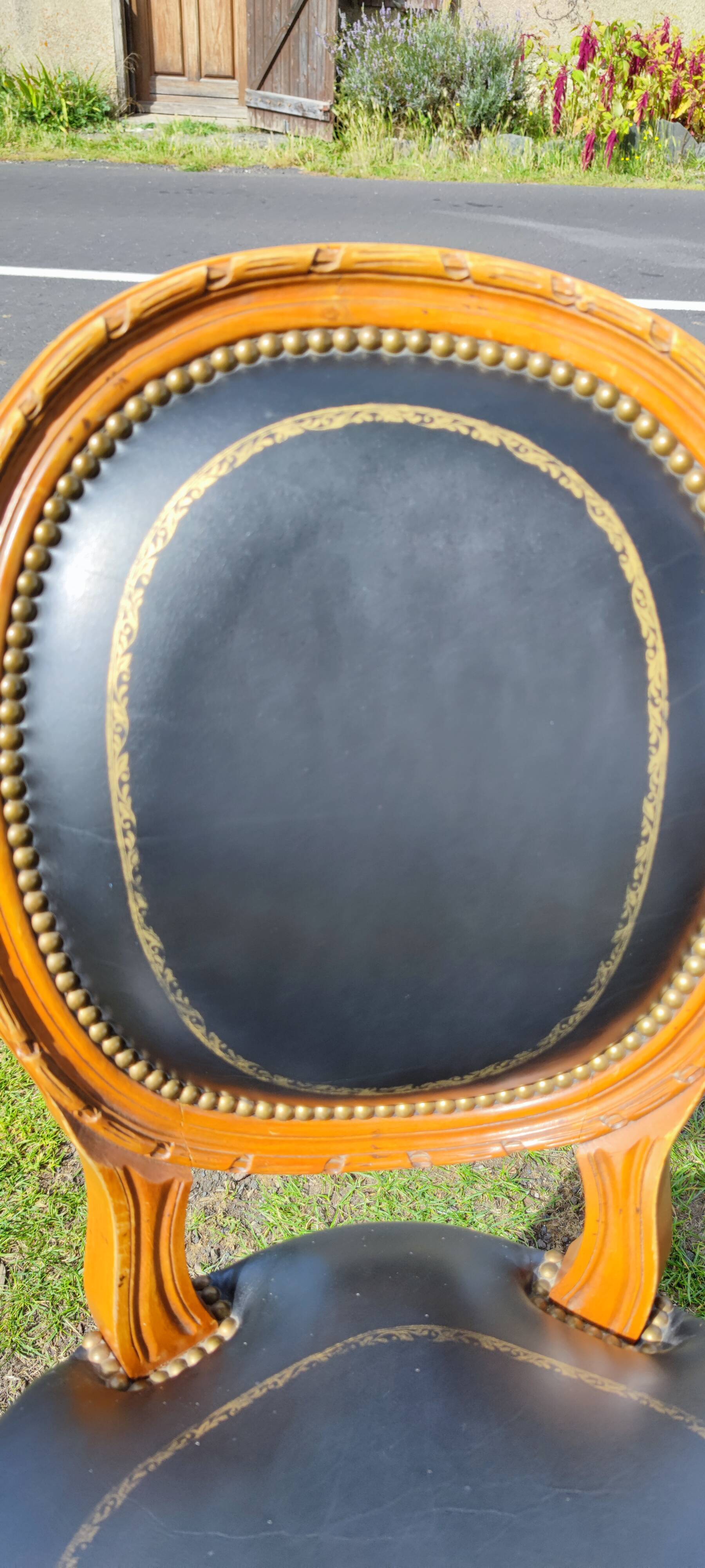 4 Louis XVI medallion chairs