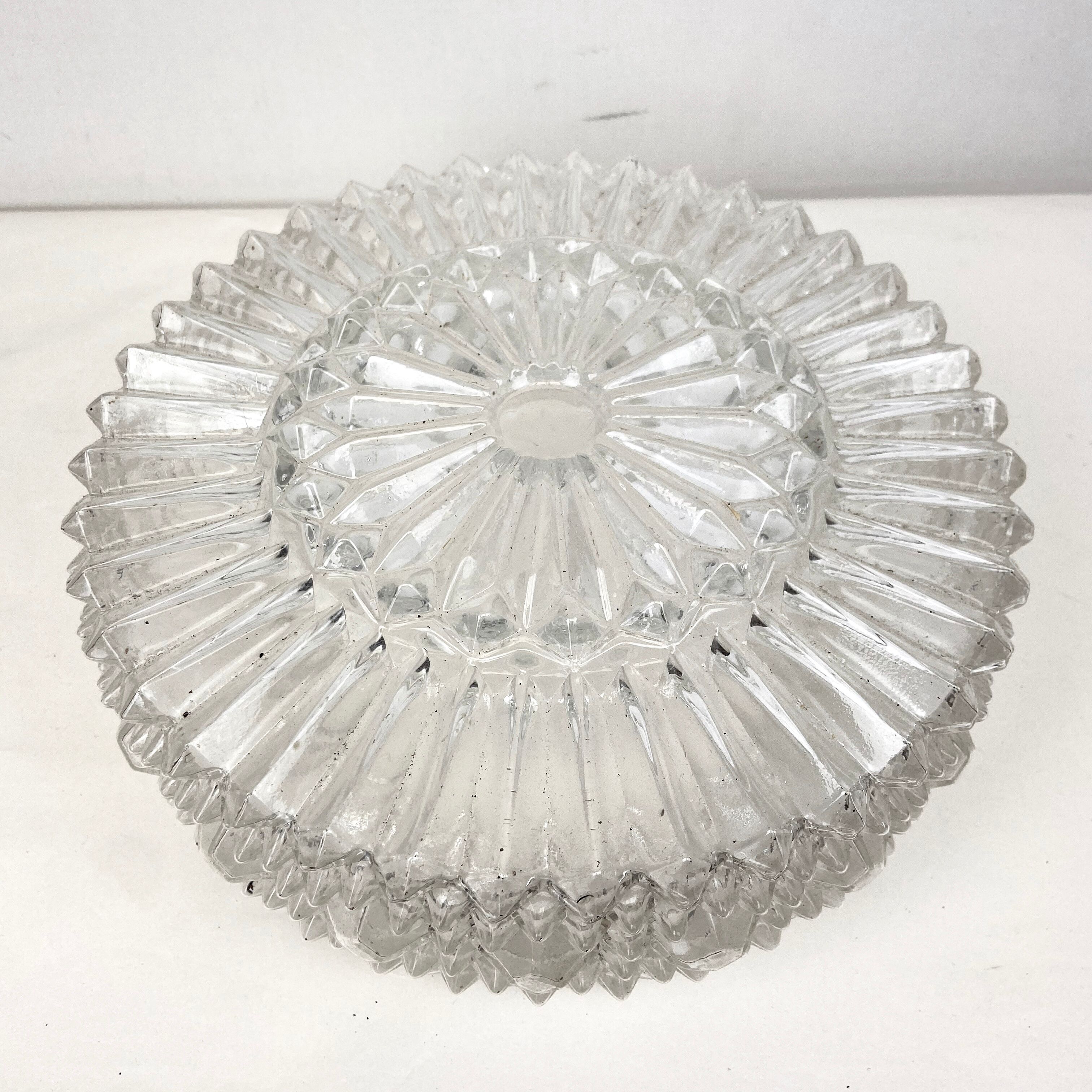Ceiling lamp or wall lamp in holophanous glass - Ø 24,5 cm