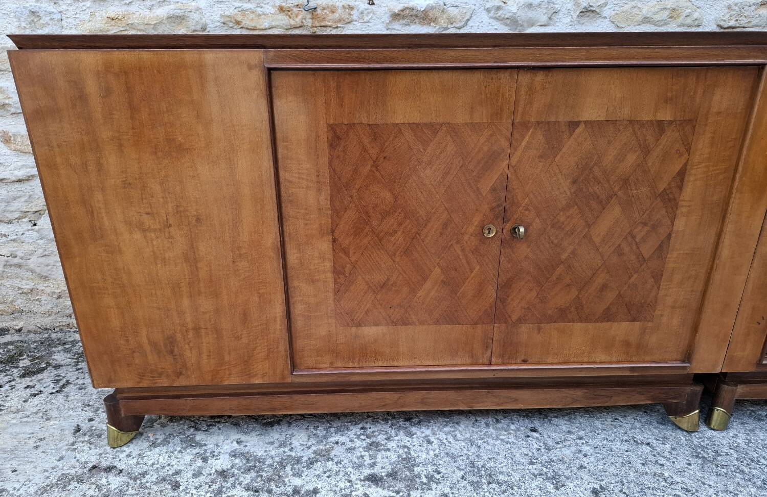 Mahogany glass sideboard, 1950