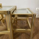 70s design nesting tables in metal and glass