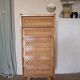 Vintage oak and rattan chiffonier