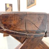 Table Brutaliste en Chêne Massif, Art Populaire (Vers 1900)