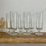 6 vintage Luminarc flutes