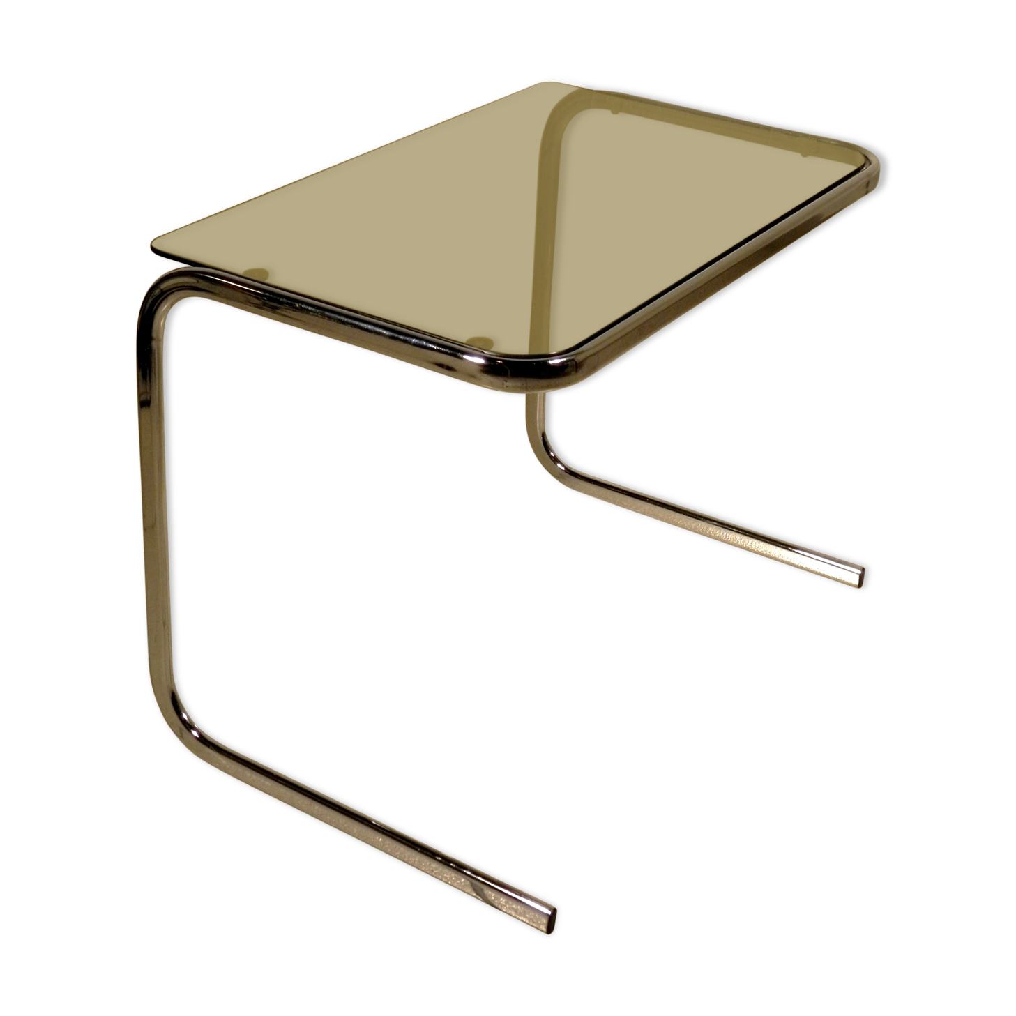 Coffee table glass and chrome 1970