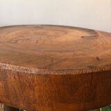 Brutalist oak side table