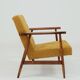 Vintage armchair model, golden yellow fabric, fully refurbished