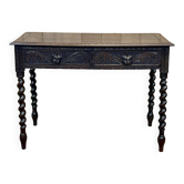 Renaissance style oak desk table from the late 19th century