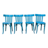 Ensemble de 4 chaises bistrot bleues