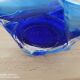 Half crystal blown with cane trinket bowl