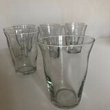 Set of 8 glasses cups corrugations 1960 mid century modern