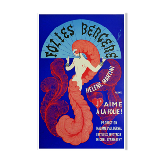 Original antique poster Folies Bergères Hélène Martini Paris Erté