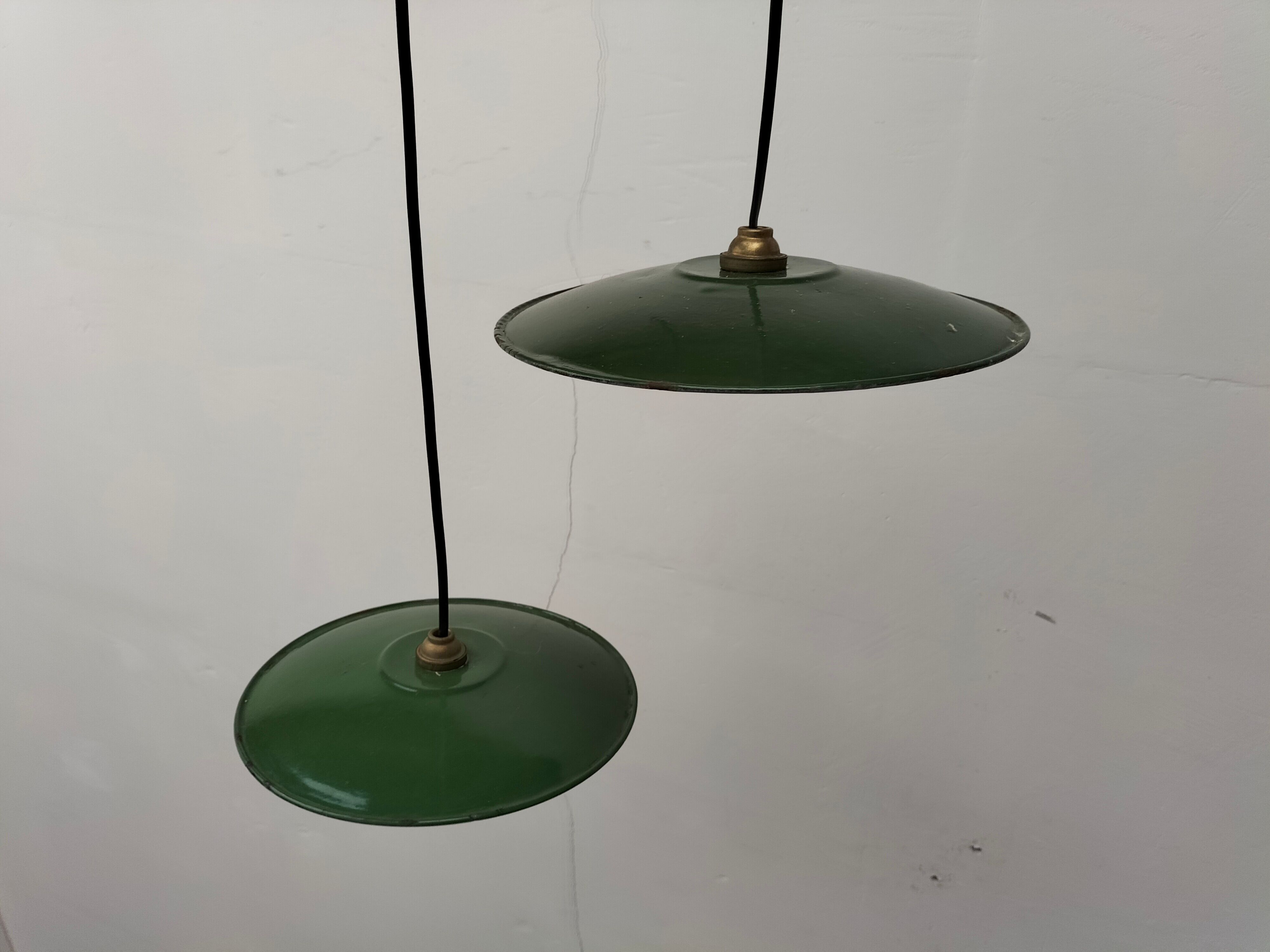 Set of 4 old pendant lamps