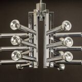 Large chrome Sputnik Atomium chandelier from the space age by Cosack, Germany, 1970s.