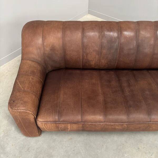 Vintage De Sede DS44 3 seat sofa with ottoman, 1970s