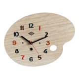 Vintage formica clock silent wall clock painter palette "Jura spruce"