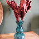 Lagoon blue blown glass vase type murano