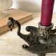 Brass bird candle holder