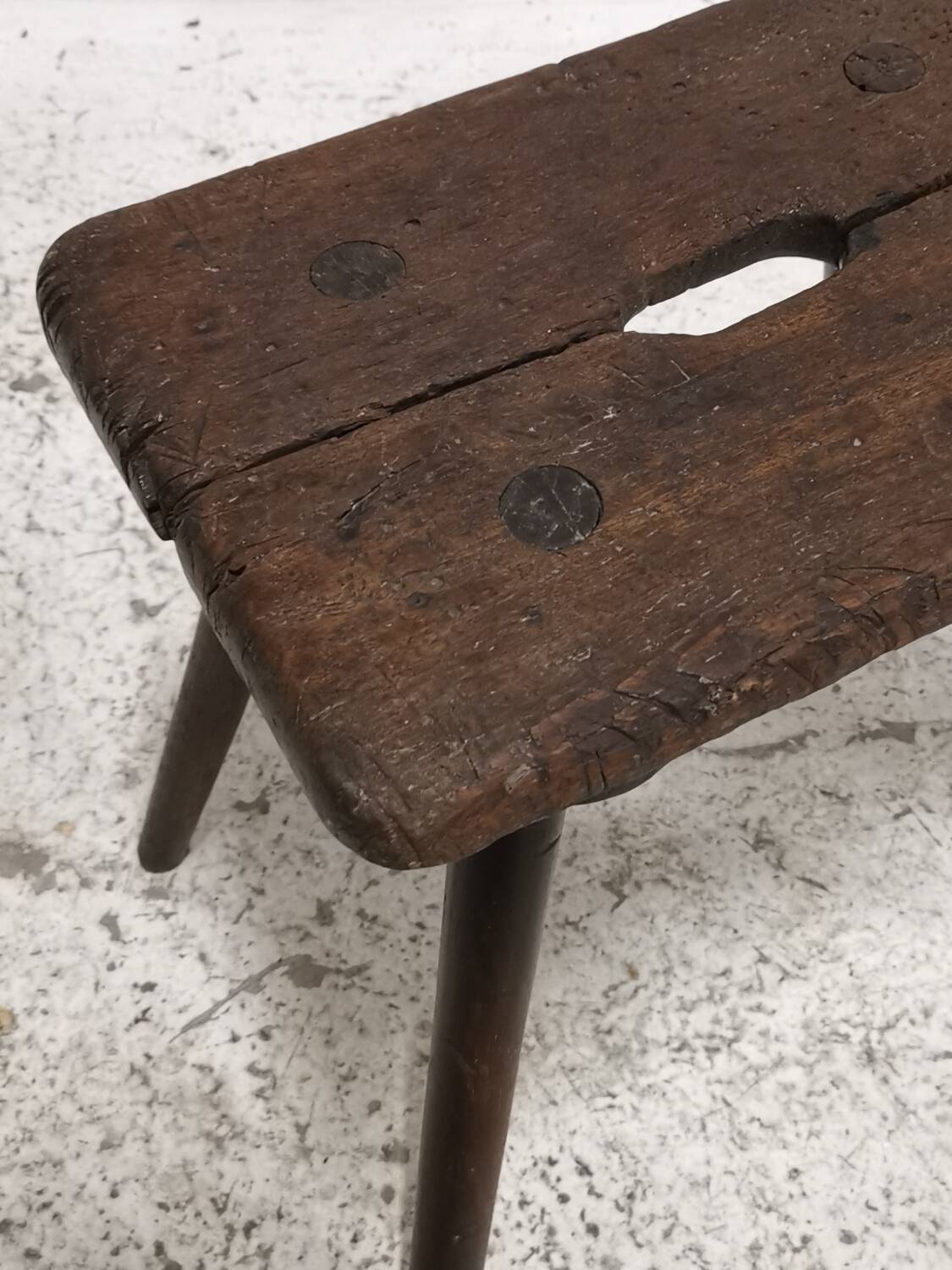 Antique 1911 Vintage Brutalist Industrial Stool
