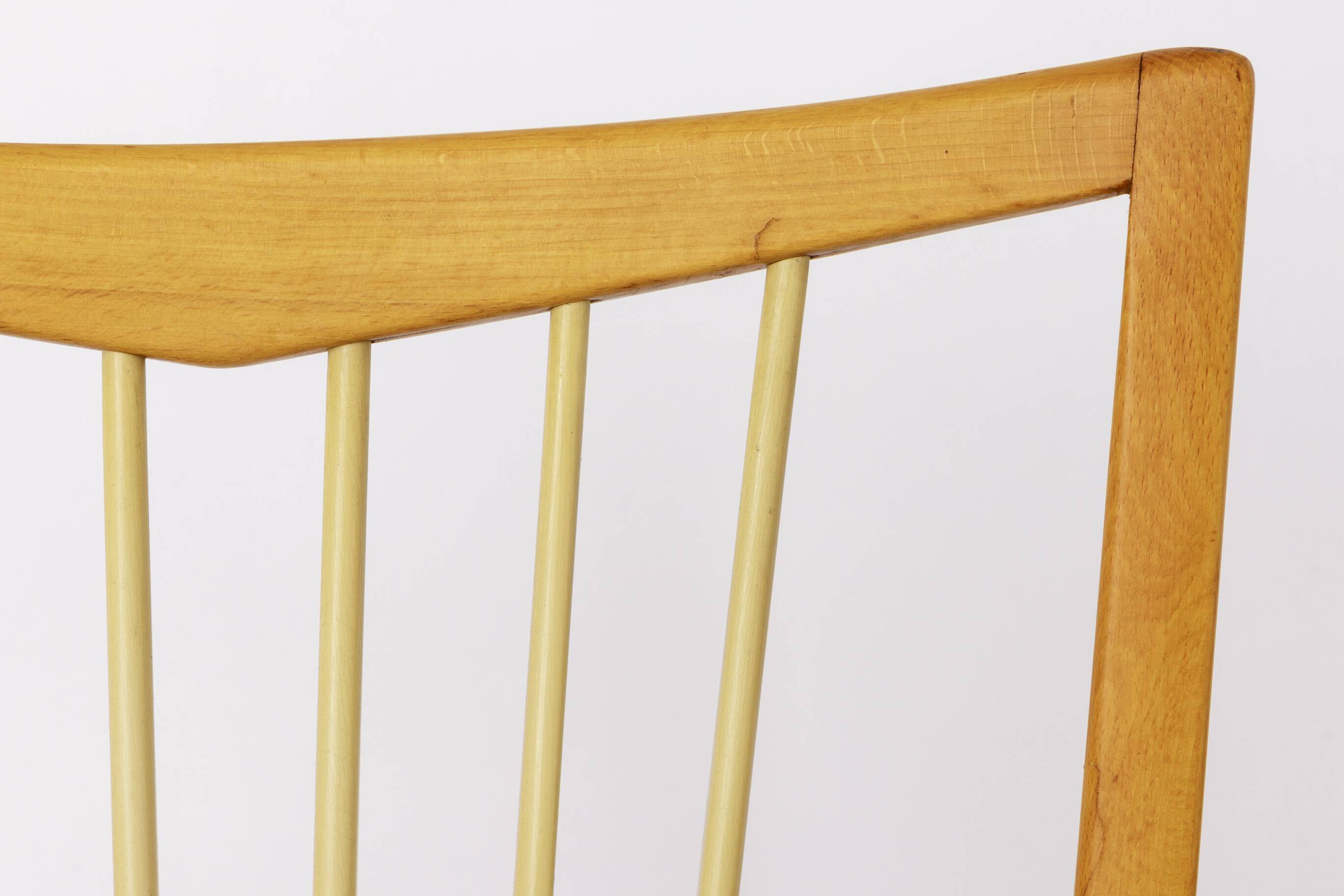 Pair of Vintage 1950s Mid-Century Modern Chairs – Solid Beech Wood & Fresh