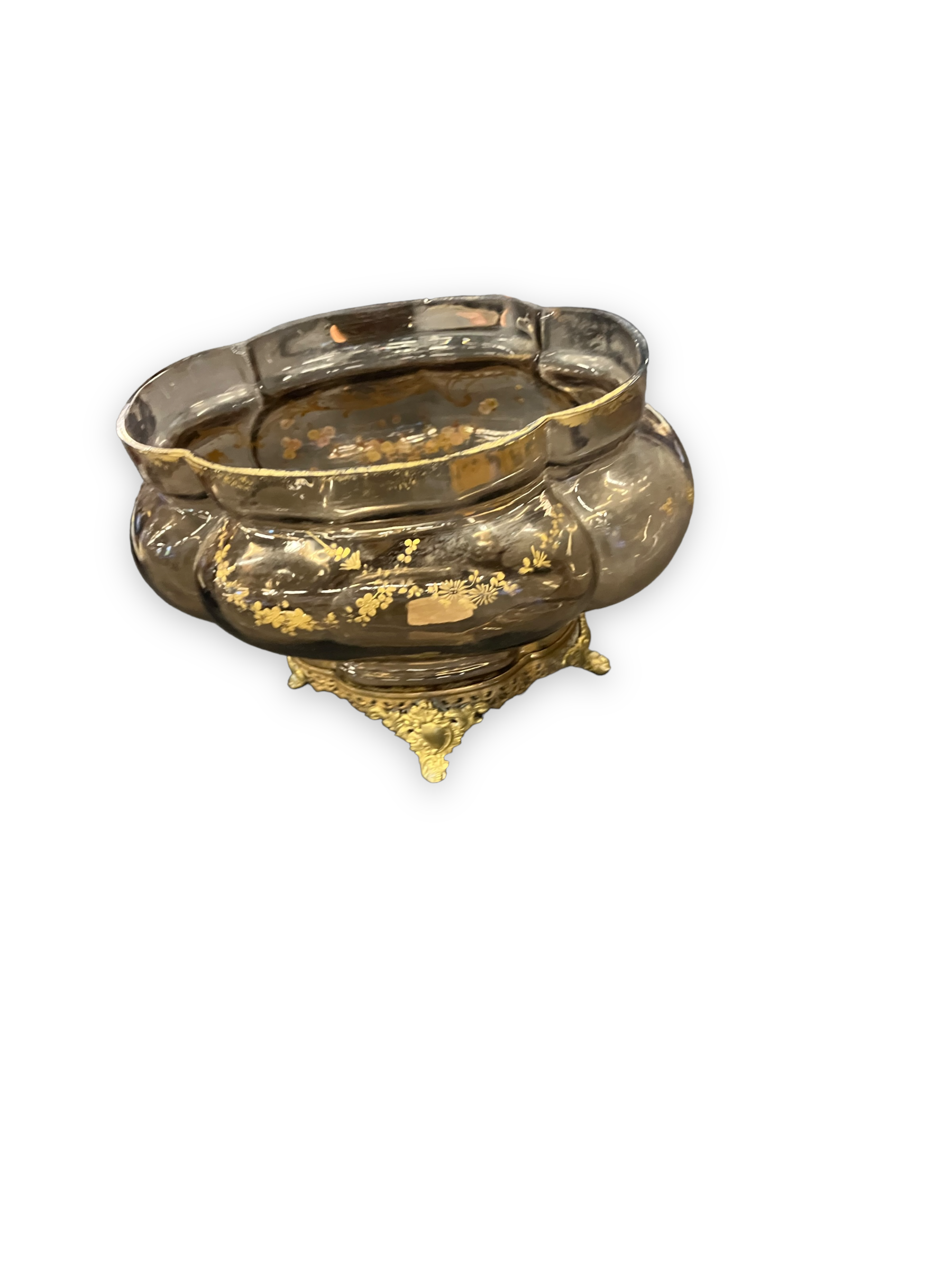 Jardinière Art Nouveau En Verre émaillé