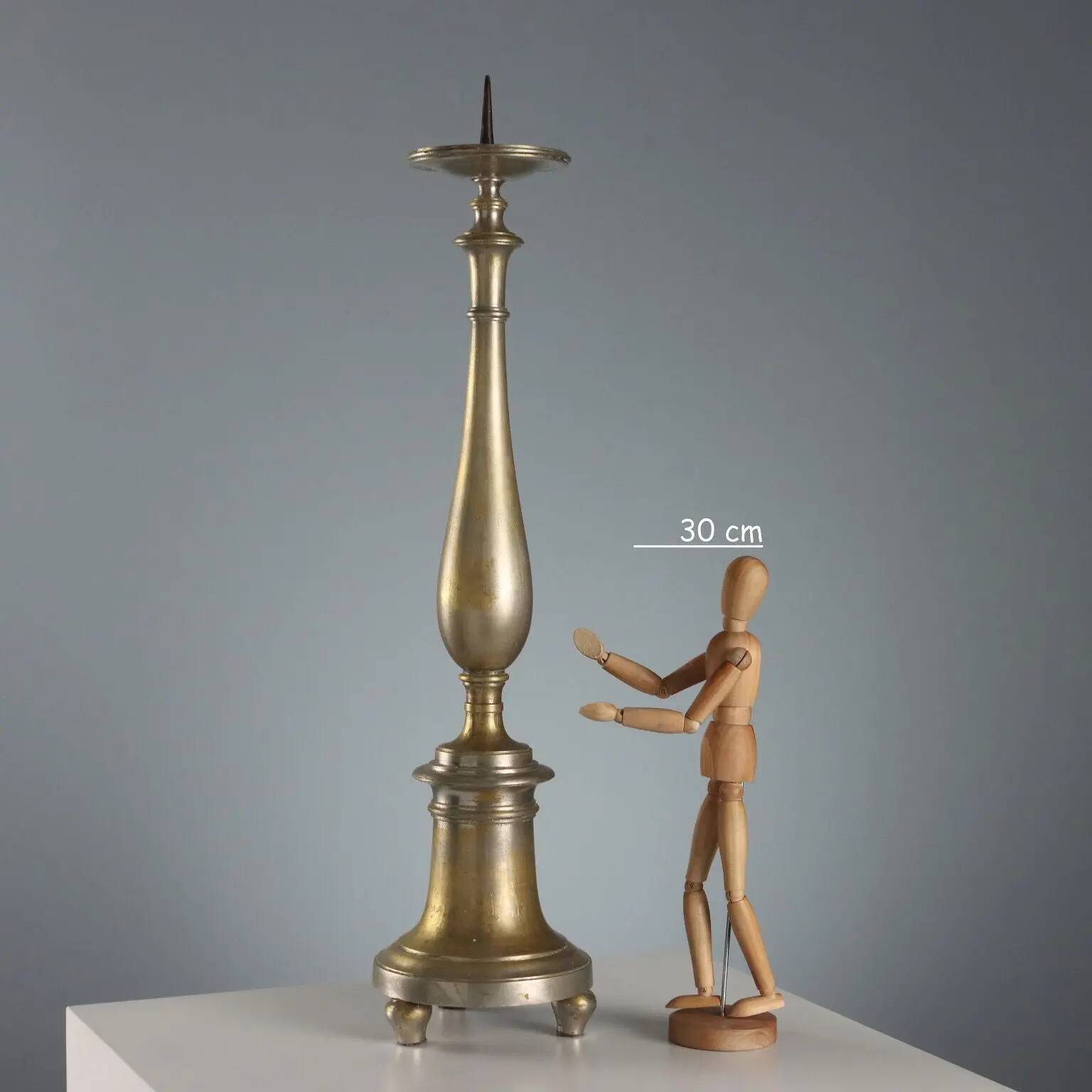 Antique gilded metal candelabrum, Italy, late 19th century