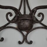 pair of grey patinated iron wall sconces