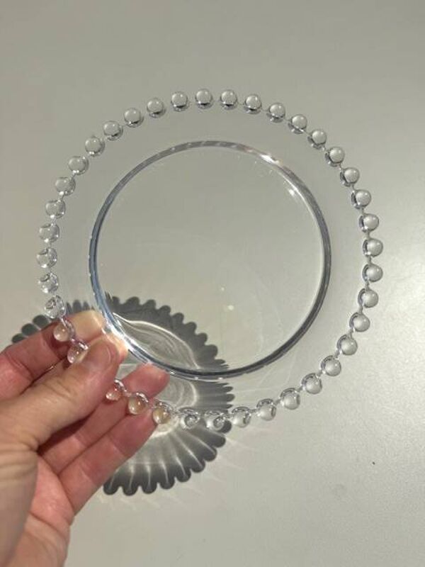 Tête à tête d'assiettes en cristal modèle Andlau signé Lalique