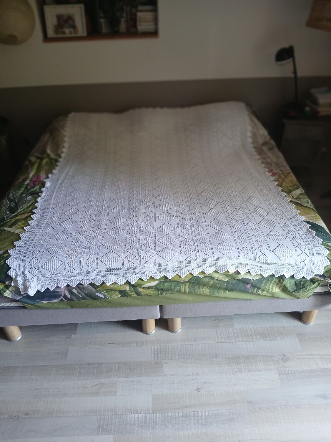 2 antique crochet bedspreads