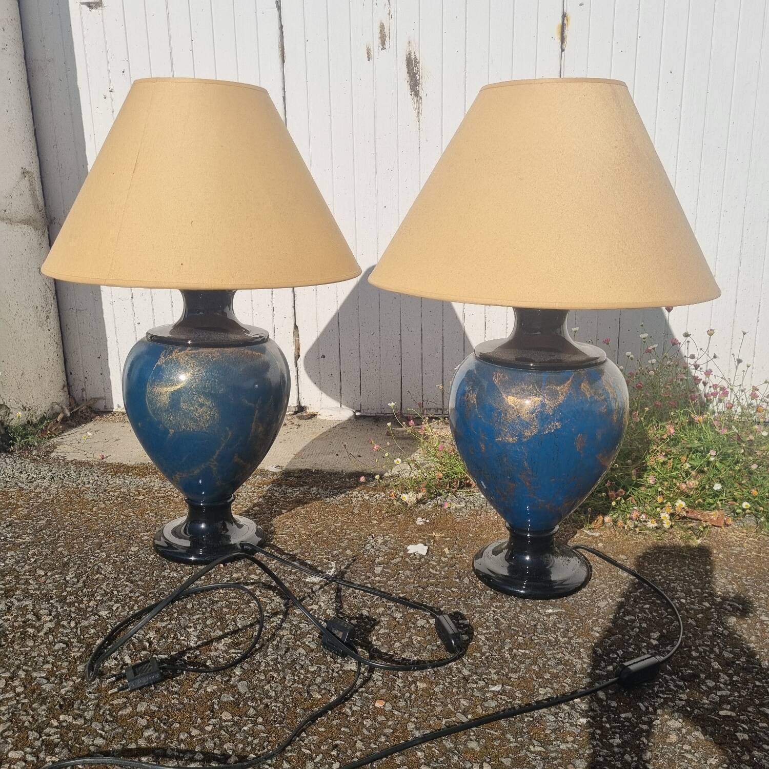 Pair of porcelain lamps from 1970
