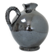 Black pearl glaze ceramic pitcher by Reinhold Rieckmann signed