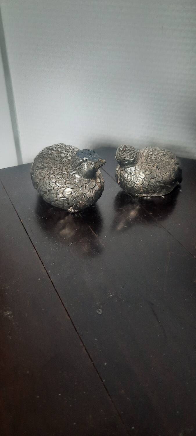 Salière et poivrier métal argenté