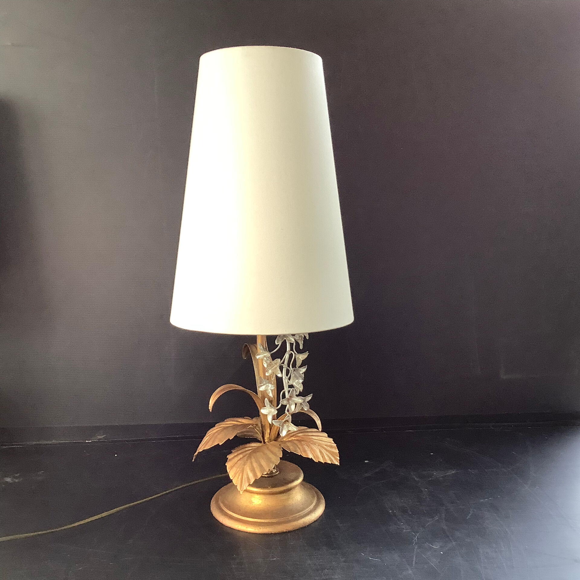2 Lampes Attribuées Hans Kogl  1970 Hollywood Regency Glycine Dorure F