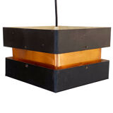 Pendant light in copper and black metal. denmark 1960s