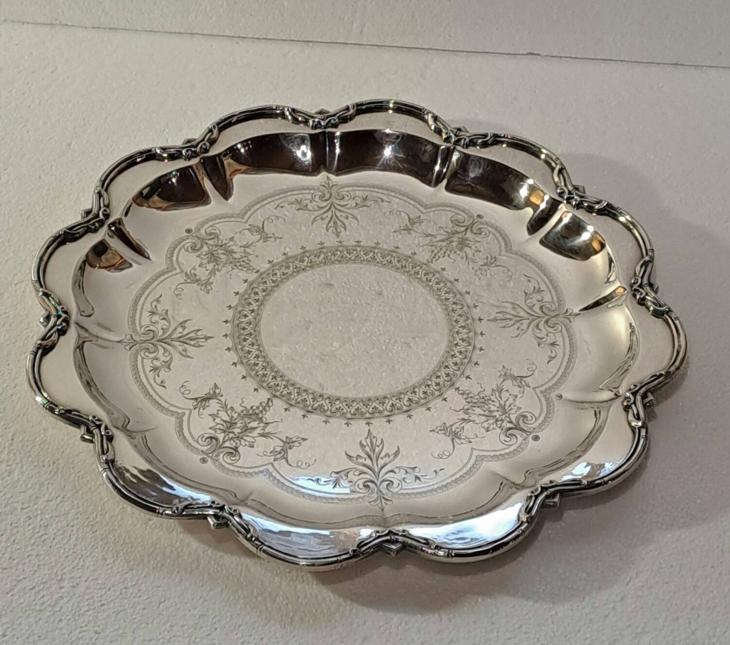 Round silver plated dish Alpacca Berndorf