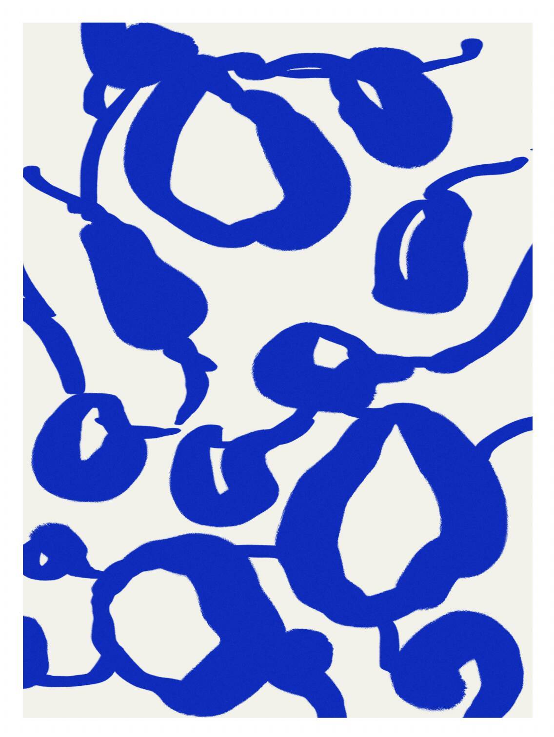 Abstract blue composition giclee print