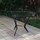 Metal coffee table and glass top by Créations Jarden