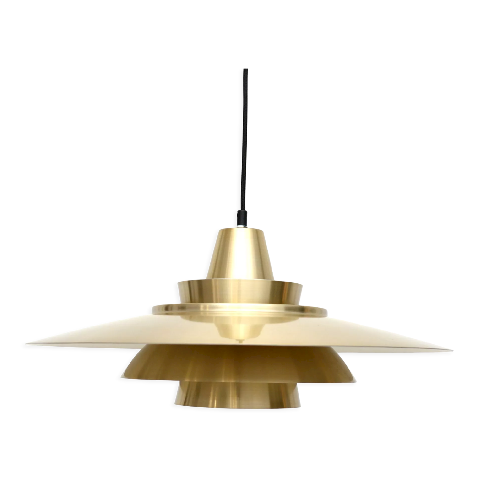 Vintage Danish Superlight lamp in brass, 1970's